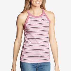 NWT Eddie Bauer Pink Stripe Sleeveless Halter Top